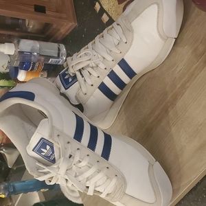 Adidas Samoa 2Pair Sz 12 WHT Blue/ Maroon White